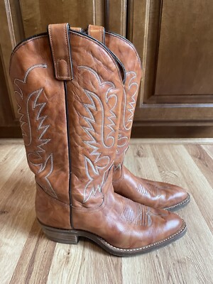 Texas Brand Western Cowboy Boots Brown Men\'s Size 9M Texas Brand Western Cowboy Boots Brown Men\ main image 4