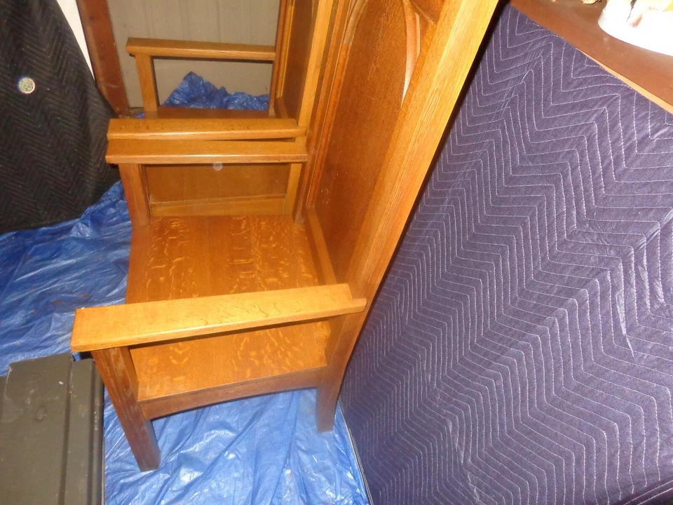 2 SILLAS TRONO KING & QUEEN ANTIGUAS DE ROBLE MACIZO EXTRA GRANDES HERMOSO ESTADO Foto 3 de 4