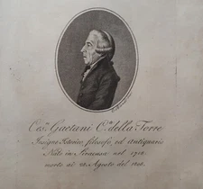 Portrait Ortolani 1821: Cesare Gaetani Count of the Tower Distinguished Historian Philoso