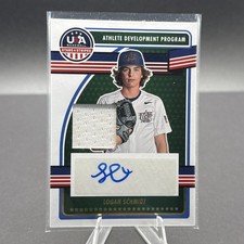 2023 Panini USA Baseball Stars & Stripes Materials Logan Schmidt Auto Jersey RC