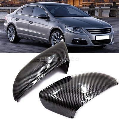 For VW Beetle CC Passat Jetta Scirocco Carbon Fiber Wing Mirror Cover Cap