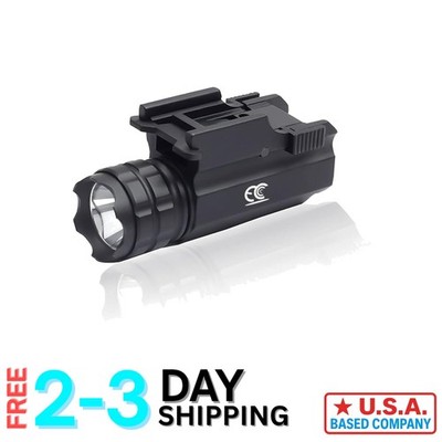 Lightweight 500 Lumens Rail Mount Flashlight with Strobe for Hunting & Defense