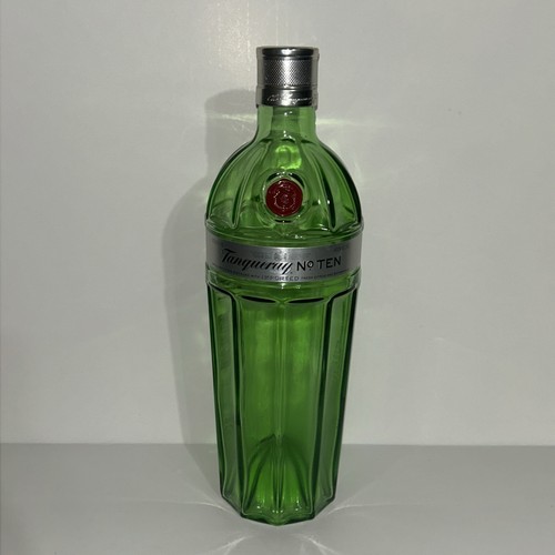 Tanqueray No 10 Gin Empty Bottle SMALL BATCH IMPORTED FLUTED GREEN GLASS