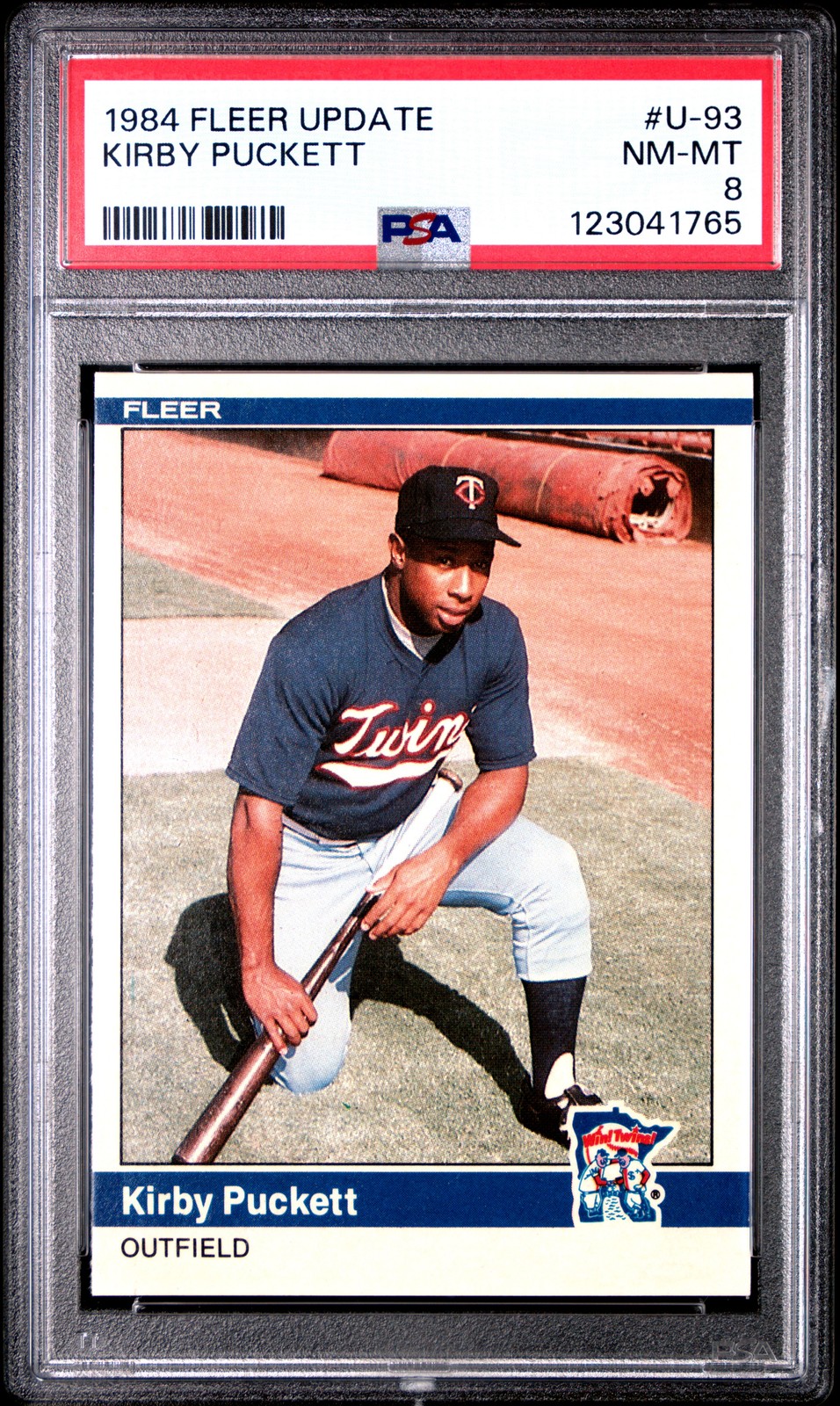 1984 FLEER UPDATE #U-93 KIRBY PUCKETT ROOKIE RC PSA 8