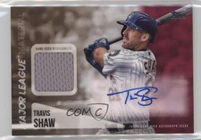 2019 Topps Major League Material Relics Red 2/25 Travis Shaw #MLAR-TS Auto 13iq