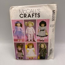 McCall's M6005 Sewing Pattern Doll Clothes OSZ Multicolor 18 Inch Outfits 2009