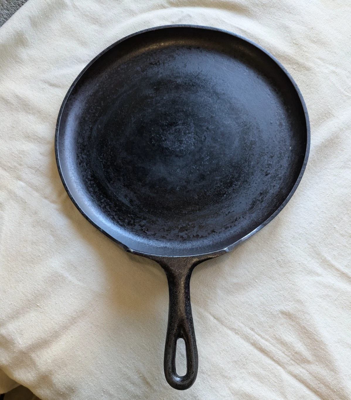 Rare Raised Handle BSR Cast Iron Skillet/Griddle USA No. 10 12 7/16" Heat Ring