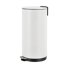ExploreHorizon 8 Gal/30L Round Bathroom Trash Can, Stainless Steel Step-On Ga...