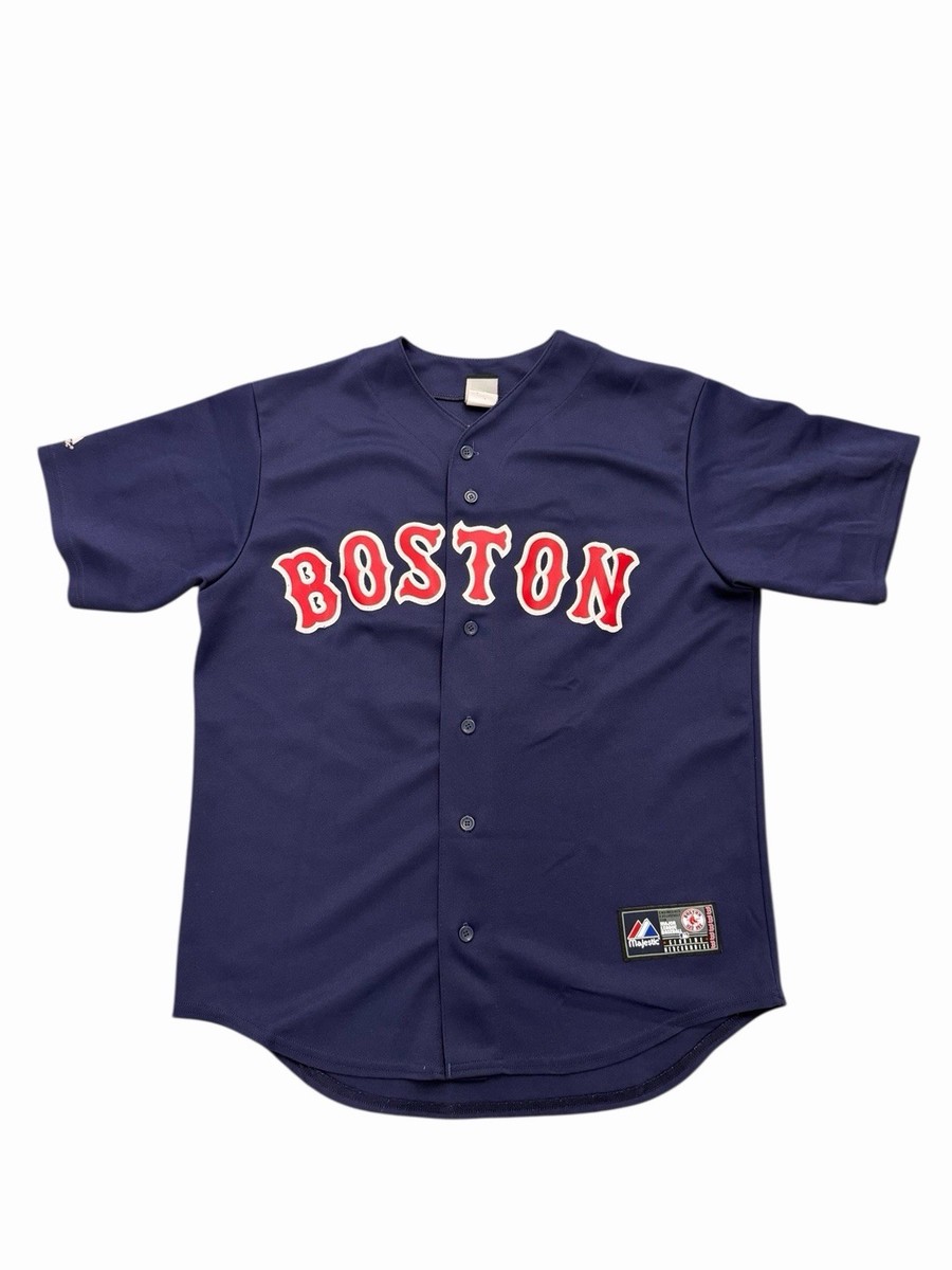 Vintage Boston Red Sox Jersey Mens L Blue MLB Dustin Pedroia 15