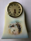 VTG FENTON ART GLASS HAND PAINTED CLOCK BIRDS IN WINTER LIMITED EDITION #206