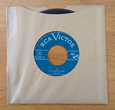 1950 Perry Como: Zing Zing - Zoom Zoom / If, EX- 45RPM 7'' vinyl record Pop Vocal