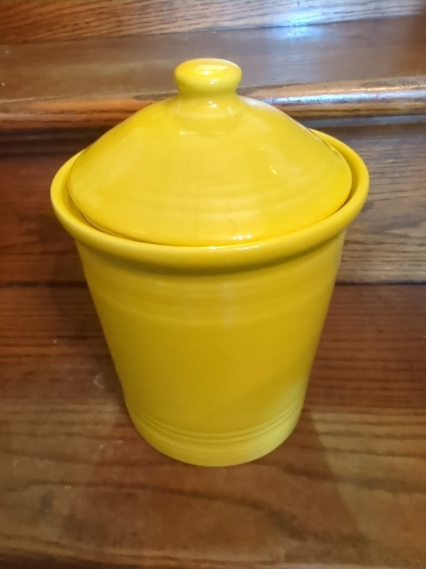 Sunflower Yellow  Fiesta Canister 2qt Homer Laughlin 9" Lidded Kitchen Crock Med