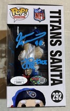 Funko Pop JSA Johnson, White, Young, Kearse “Titans Santa” autografiado firmado automáticamente