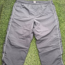 Nike Lined Track Pants Mens XL Dark Gray Elastic Waist Warm Up Windbreaker