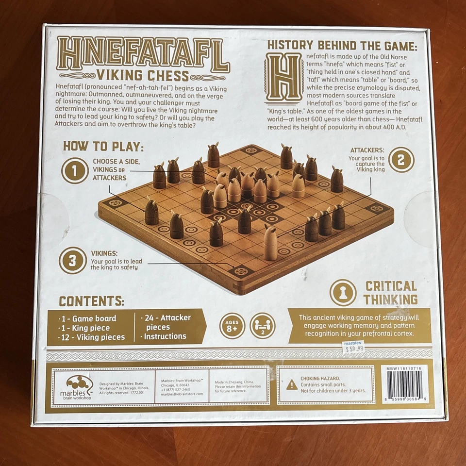 Hnefatafl Viking Chess - Strategy Board Game By Marbles - 2 Players - BRAND NEW - Image 3 of 4