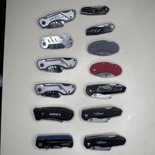 Lot of 13 Hart & Hyper Tough Folding Utility Pocket Box Cutter Razor Knife READ