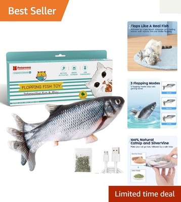 Realistic Flopping Fish Cat Kicker Toy with Catnip - Perfect for Small Pets