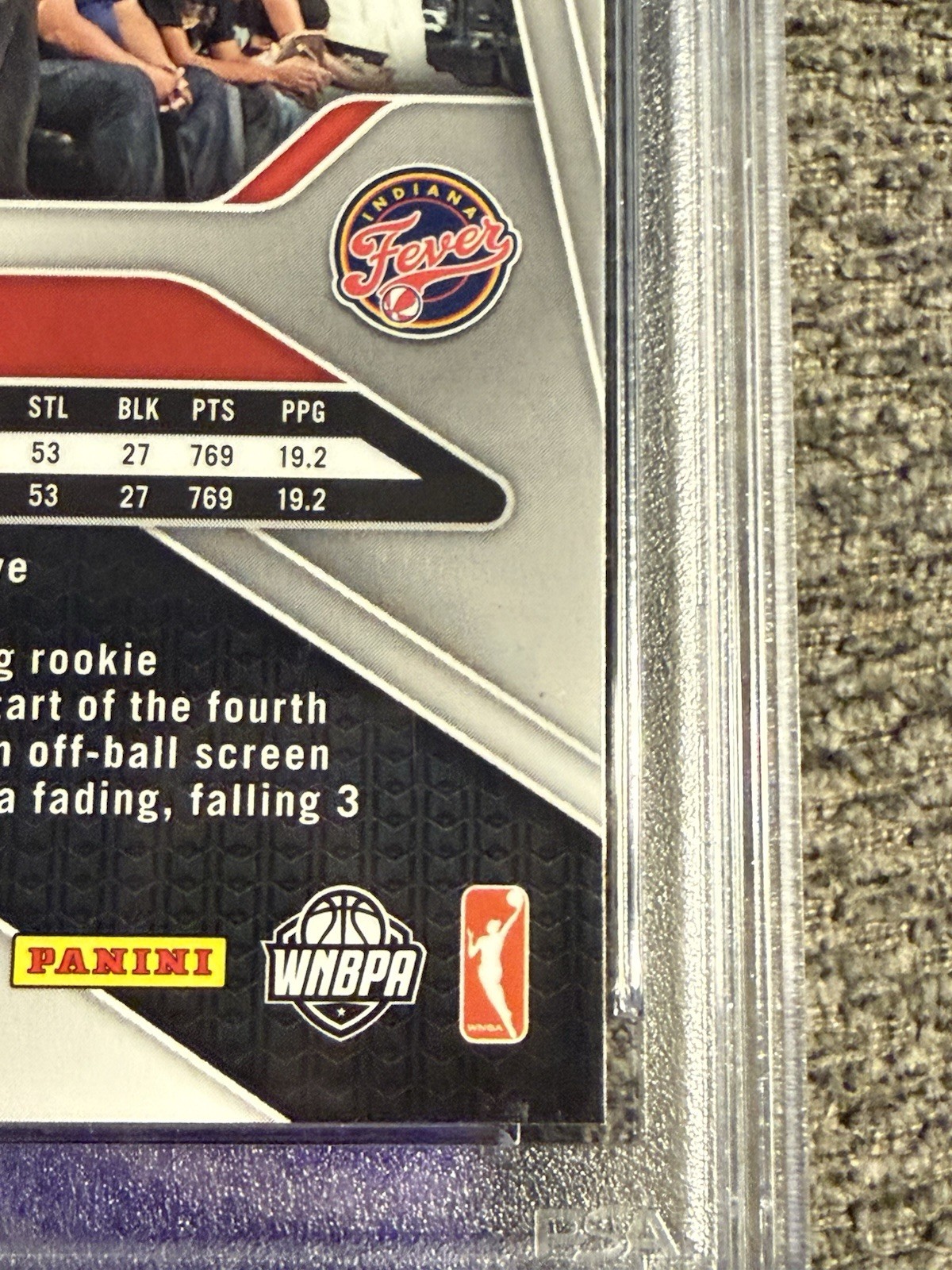 2024 Caitlin Clark Panini Prizm WNBA #22 Ice Prizm Psa 9 Rookie view 10