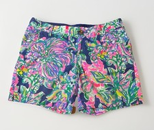 Lilly Pulitzer Shorts Jayne Short Size 8 Floral Chino Cotton Preppy Tropical