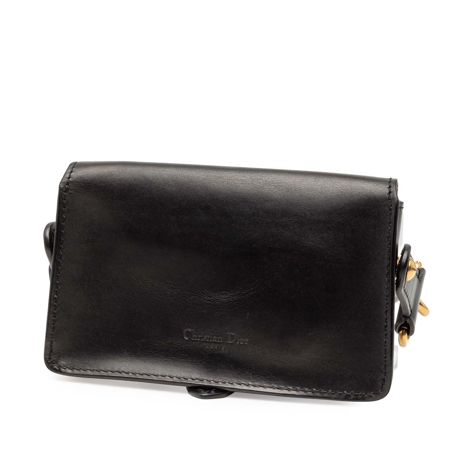 Authenticated Dior Mini Leather D Bee Saddle Bag … - image 2