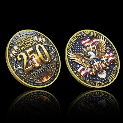 Amerika 250 Jahre 1776-2026 Challenge Münze Patriotisch Sammlerstück Geschenk