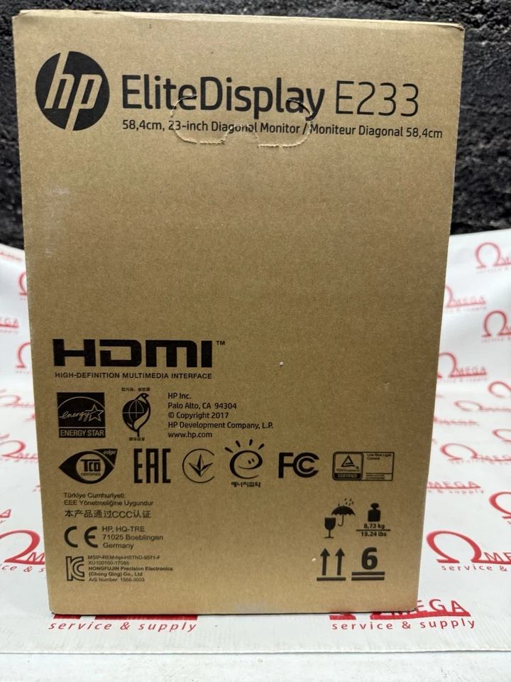 HP EliteDisplay E233 23" Full HD LED Monitor - 920692-101 - Image 3 of 3