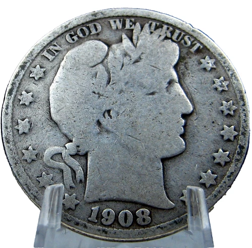 1908-S Barber Liberty Head Half Dollar 50c Very Good 90% Silver  #SC75AGBE-2