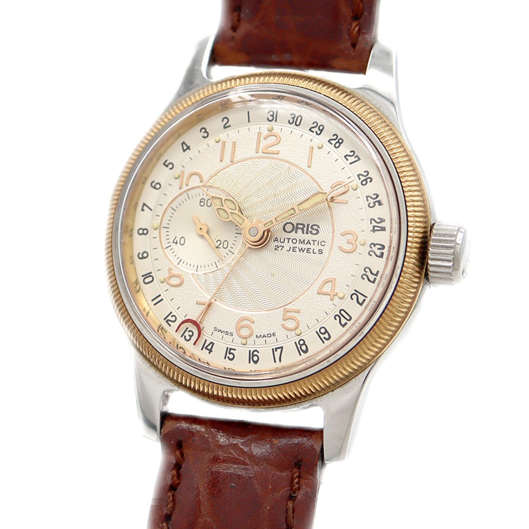 ORIS 7492 Pointer Date Skeleton SS Silver Dial Au… - image 5