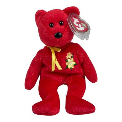 Ty Beanie Babys - NARZISSE - UK exklusiv Wales Welsh Cymru kariert rot