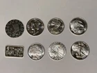 Lot Of 8- 1/10th Oz .999 Silver Rounds & Bar