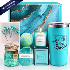 Valentines Day Gifts for Her, Relaxing Spa Gift Basket Set, Unique Blue