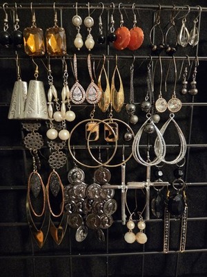 Vintage To Now Quality Earrings Lot Avon Monet Rhinestone pierced Dangles 23