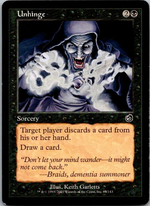 Unhinge 87 Common Torment Magic: The Gathering Lightly Played