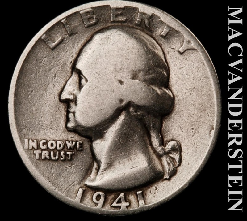 1941-D Silver Washington Quarter - Scarce  Better Date  No Reserve  #L6732