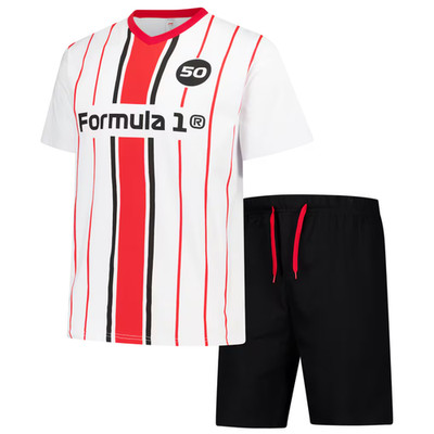 F1 Formel 1 Schlafanzug Jungen 8 9 Jahre Kinder Retro T-Shirt Shorts Loungewear Set P78