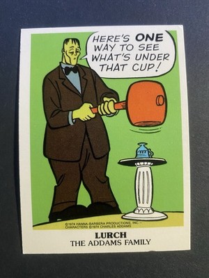 1974 Wonder Bread Addams Family Hanna Barbara Magic Trick Card Lurch Card #9