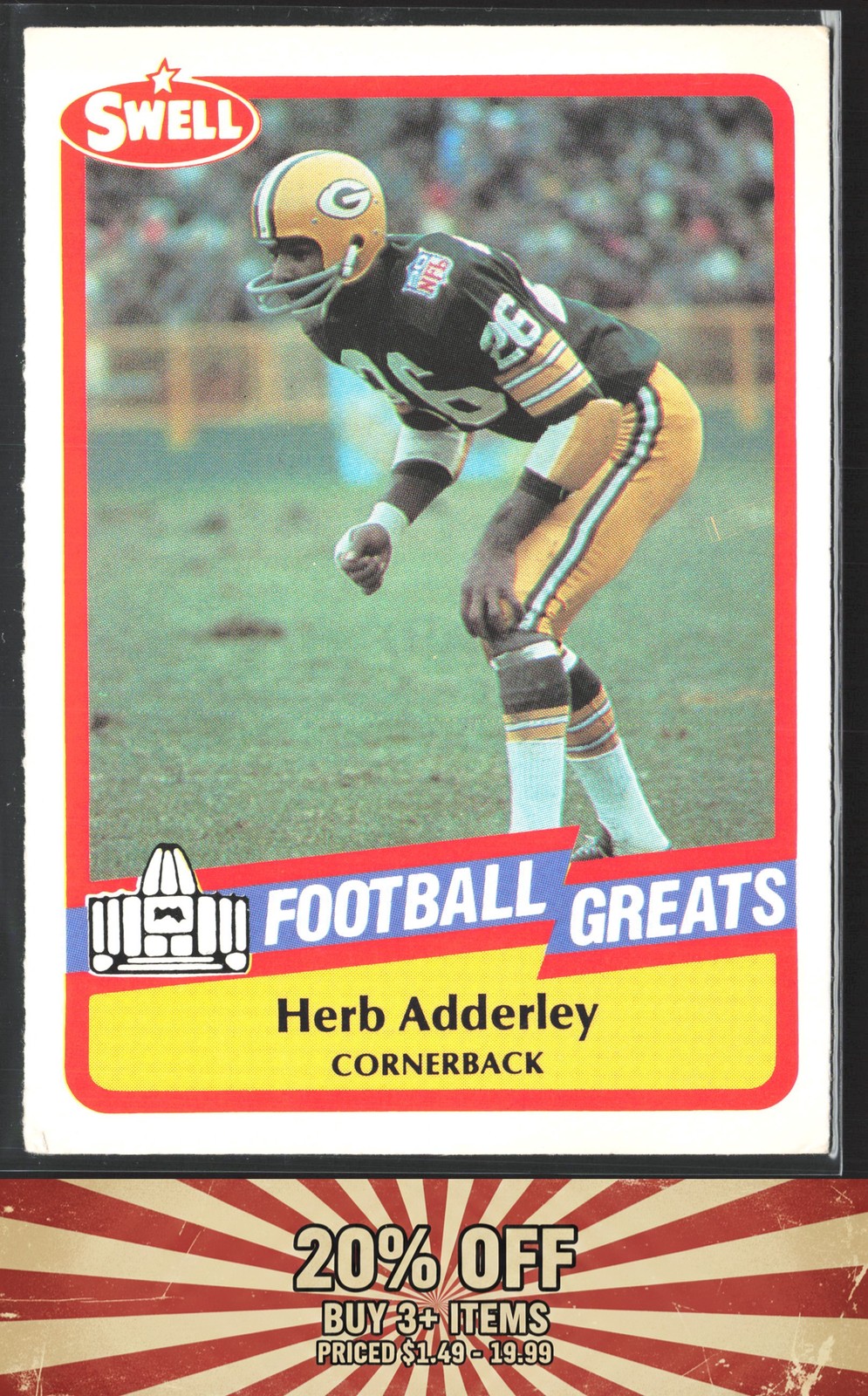 1989 Swell Greats #103 Herb Adderley Green Bay Packers