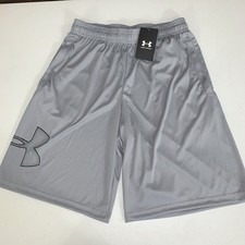 Under Armour Tech Graphic Shorts Men Size Small Gray Loose Fit Pockets Logo New