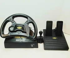 Mad Catz Dual Force Racing Steering Wheel/Pedals PS1 For PlayStation