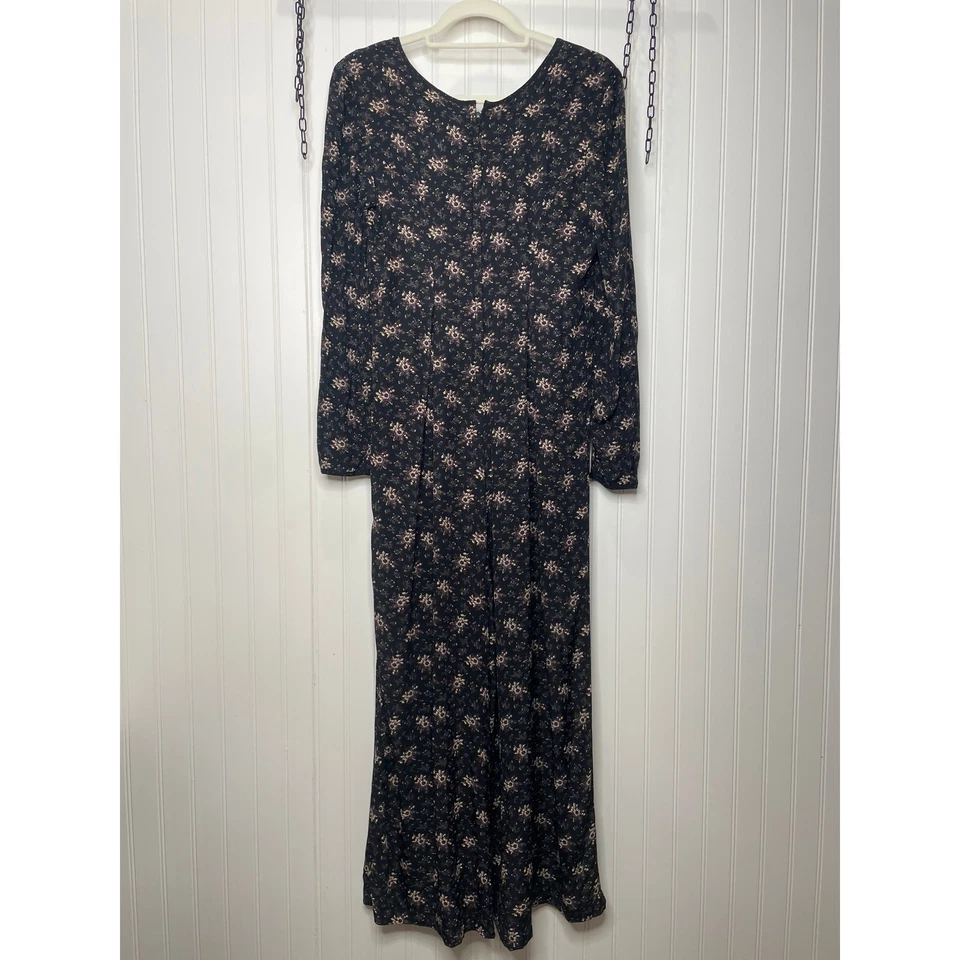 Mono PARALLEL Negro y Tostado Floral Manga Larga Pierna Ancha Talla 4 Foto 2 de 4