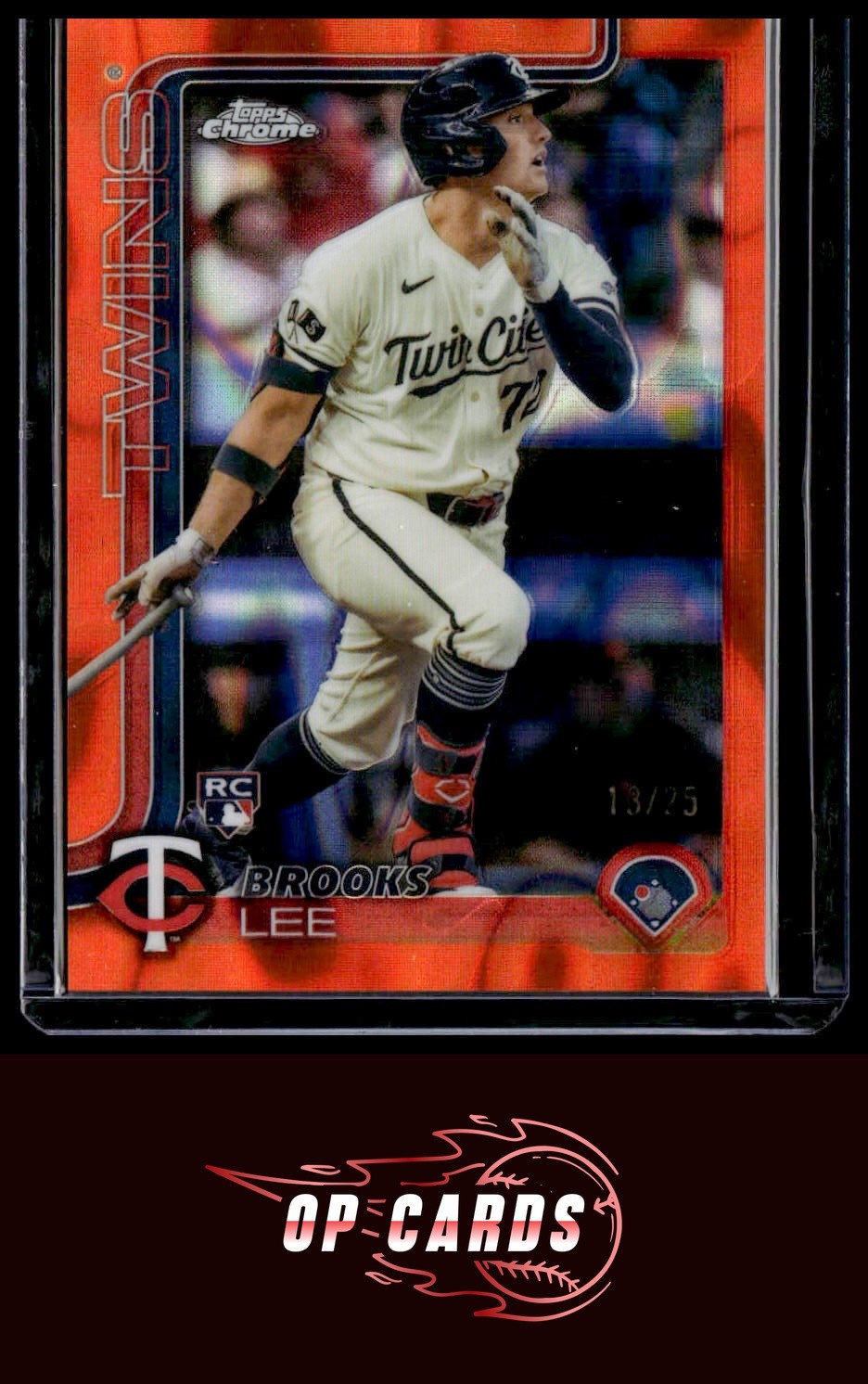 Brooks Lee 2025 Topps Chrome #234 Orange Lava Refractors #/25, Free Shipping