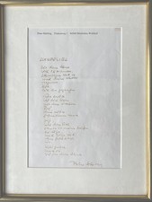 Peter Härtling, Gedicht, SCHNEELIED, Autogra...
