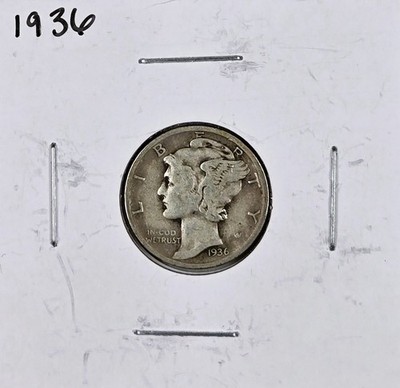 1936-P Mercury Head Silver Dime - Circulated Example - FREE SHIPPING!