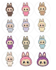 12 count LABUBU Edible Image rounds, choose your size, pre cut