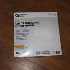 Low Profile LED Flush Mount Round Closet Light Fixture 16 - No Hardware