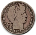 1906 Barber Half Dollar grades GOOD + ~ FULL RIMS ~ SEE THE SCAN   stk h 2