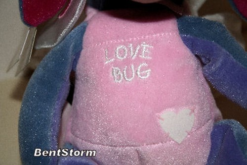 8" Eeyore Plush LOVE BUG Hearts Wings Antenna Disney Store 2000 NWT - Picture 2 of 5