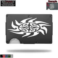 CELTIC TRIBAL SUN Druid Wallet - Laser Engraved Wallet - Cool Wallet