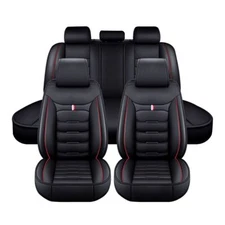 5-Seats Full Set Car Seat Cover Deluxe Leather Front Rear Protectors for AUDI