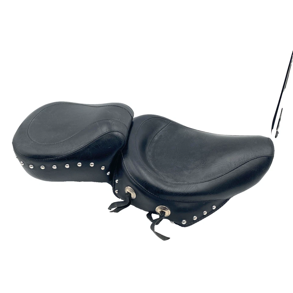 Mustang 75680 Studded Wide Touring 2Up Rider Passenger Seat 91-95 Harley FXD - Image 3 of 4